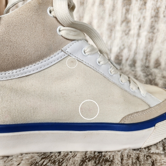 Rag & Bone RB "Army" High Top Sneakers White Blue | Women's Size 8.5 - Picture 9 of 16